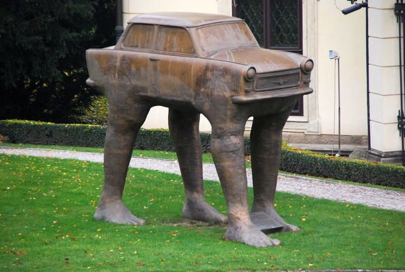 czech_net's tweet photo. David #Černý’s Quo Vadis,a #sculpture of the iconic East #German car on four legs is a tribute to those who traveled to Prague seeking asylum https://t.co/HPsgHOLbxi #art #CzechRepublic @PragueEU @atlasobscura @VisitCZ @PragueMorning https://t.co/OO4AGgh4V6