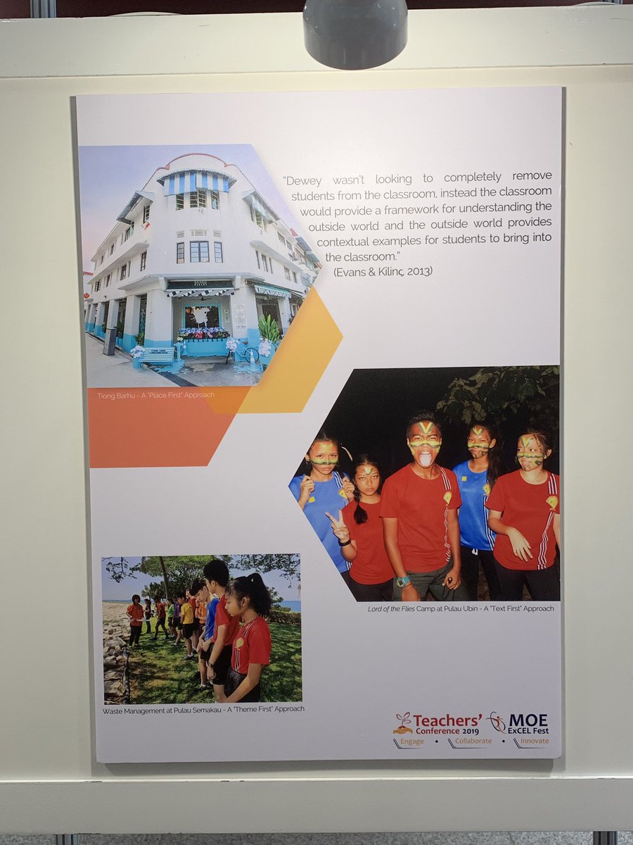 JLimce's tweet photo. Inspiring use of Place-based learning by Evergreen Sec to appreciate how Singapore’s unique food culture is shaped by our history and literature. Check out local poems on Bak Chor mee and Kopi. #hwspd #excelfest https://t.co/VHcDZEcAWD