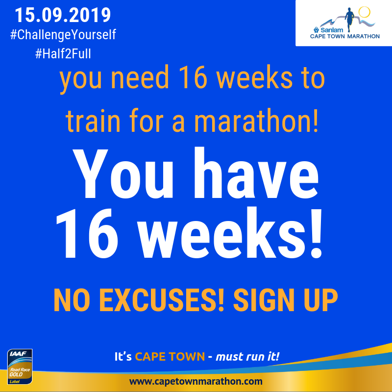 CTMarathon's tweet photo. Why not run your first marathon in the most incredible city; this city; our city; Cape Town!
16 weeks to go!
#ChallengeYourself!
#Half2Full #ChallengeAccepted
https://t.co/9k4arzsBg7
15th September 2019
Africa is our home - this is our race! It's Cape Town - must run it! https://t.co/T0RwyLBoHG