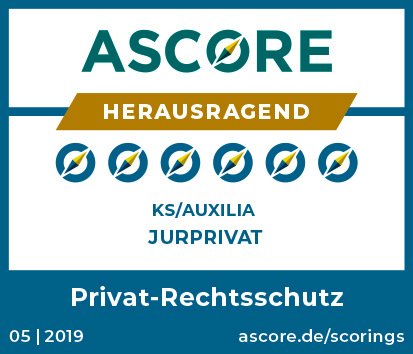 Spitzen-Lob von der unabhängigen Ratingagentur ASCORE Das Scoring: Wir haben für unsere Rechtsschutz-Produkte JURPRIVAT und PBV die Höchstnote „sechs Kompasse – herausragend“ erhalten. Mehr Informationen über unser Top-Produkt finden Sie auf bit.ly/2wpaQq0