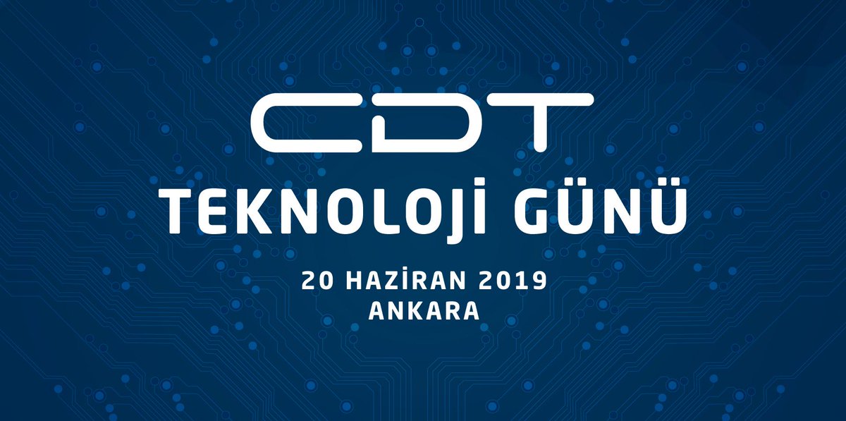 Geleneksel "CDT Teknoloji Günü" nü bu yıl 20 Haziran’da Ankara’da gerçekleştireceğiz!
Etkinliğimiz hakkında detaylı bilgiye sahip olmak ve  kayıt olmak için aşağıdaki linke tıklayabilirsiniz. 
eventbrite.com/e/cdt-teknoloj…