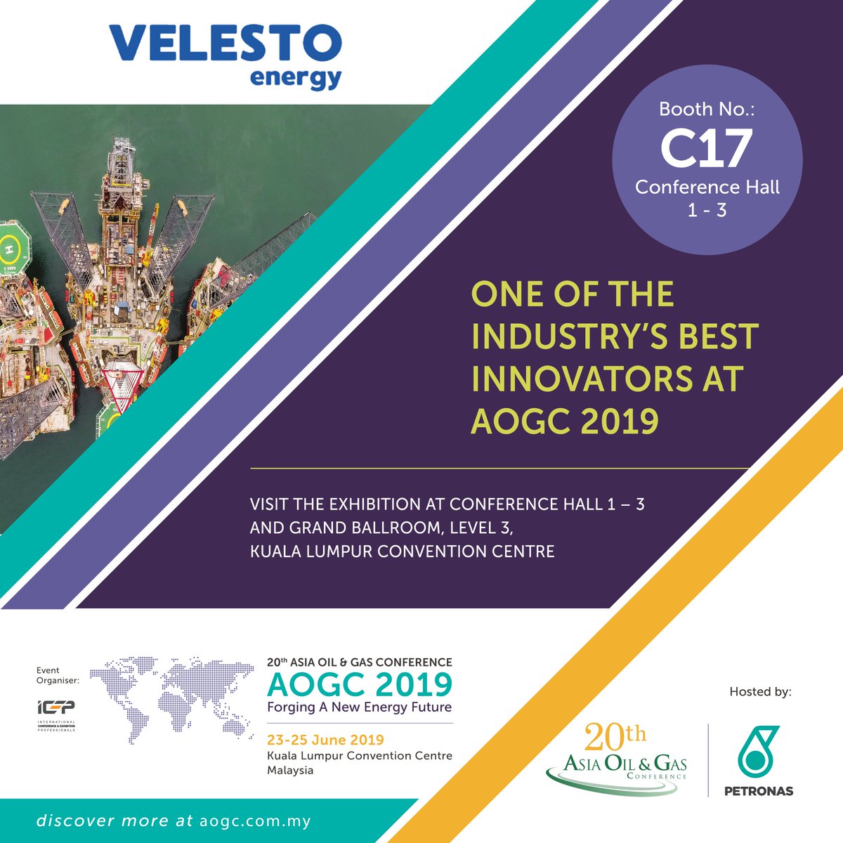 aogcofficial's tweet photo. Velesto Energy Berhad provides top notch drilling services for the upstream sector of the oil and gas industry. Meet them at booth no. C17 at AOGC 2019.
#aogc2019 #aogcofficial #oil #gas #energy #conference #exhibition #policymakers #oilandgas #kualalumpur https://t.co/HFWqCoQlJE