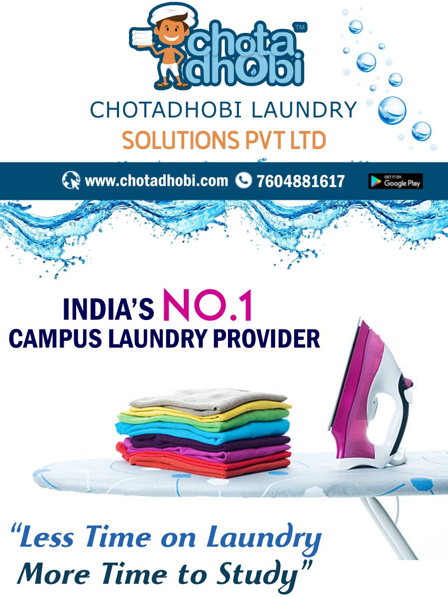 ChotaDhobi's tweet photo. Campus Laundry Service Provider - ChotaDhobi !!
For more info Call: +91 76048 81617
Visit: https://t.co/3eSDSjsKR5
#WashClothes #LaundryService #WashingMachine #DressWash #Education #Hostel #College #Students #LaundryApps #Dress_Washing_Tips #DryClean #DryCleaning #Fold https://t.co/7COdqSxnRT