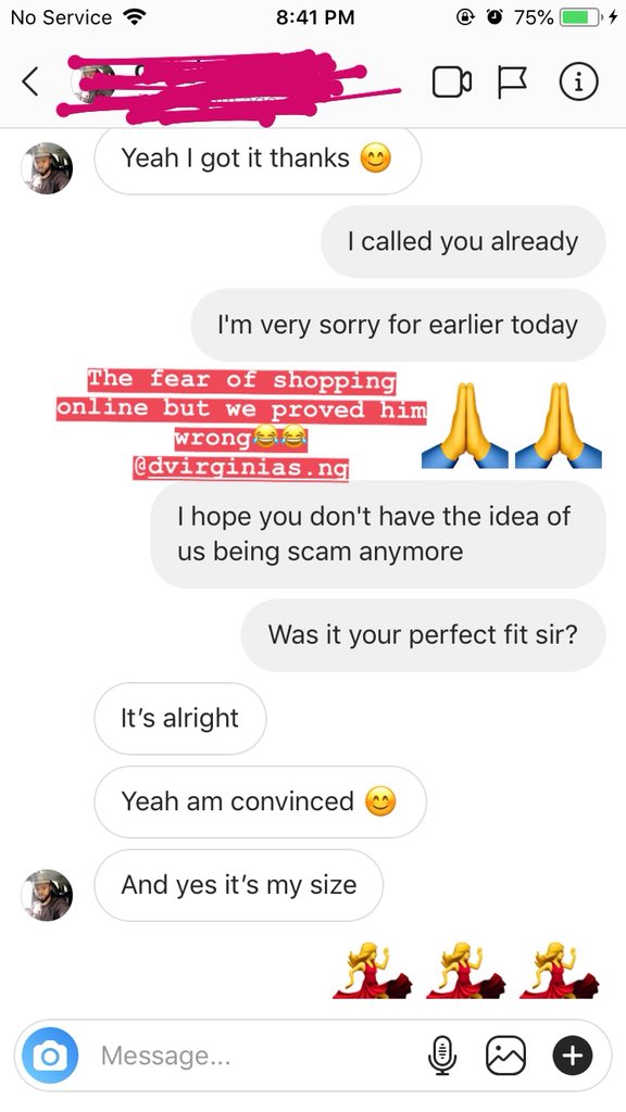 When a customer thinks every online store is a scam, we proved him wrongAs a business owner ehn if you are not calm and listen alot there will be problem.Delivered to Ajah.  Same day Delivery You can also send in your order