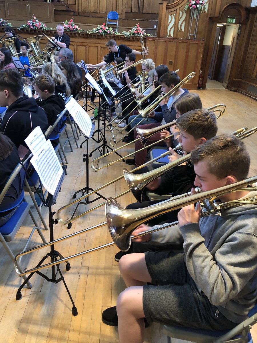 HelenTubalady's tweet photo. Lancashire Youth Brass Band are working very hard today. It’s great to play together with over 70 young brass players and their tutors from all over Ayrshire. @LancsMusic @LancMusicHub @southayrshire https://t.co/YdTaRDpvui