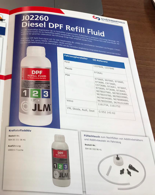 JLMlubricants's tweet photo. Great to see the @JLMlubricants #Diesel #DPF #Refill #fluid featured as a full page in the @schaferbarthold GmbH spring/summer 2019 guide! Thanks! #automotive #aftermarket #DPF #Cleaner #cleaning #russfilter #pkw #partikelfilter #additive #PSA #lubricants #additives #alternative https://t.co/IYp9L3BXCF