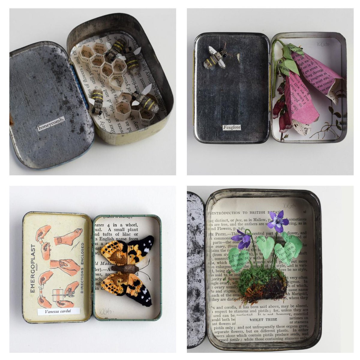 ArtichokeGlry's tweet photo. "Her work is influenced by plants, insects and found objects which are recreated as intricate, life-sized sculptures and arranged carefully into collections and dioramas" - Kate Kato
.
#cominguproses #artgallery #ticehurst #eastsussex #kasasagi #katekato #sculpture #diorama #bees https://t.co/B5PHiEuAkk