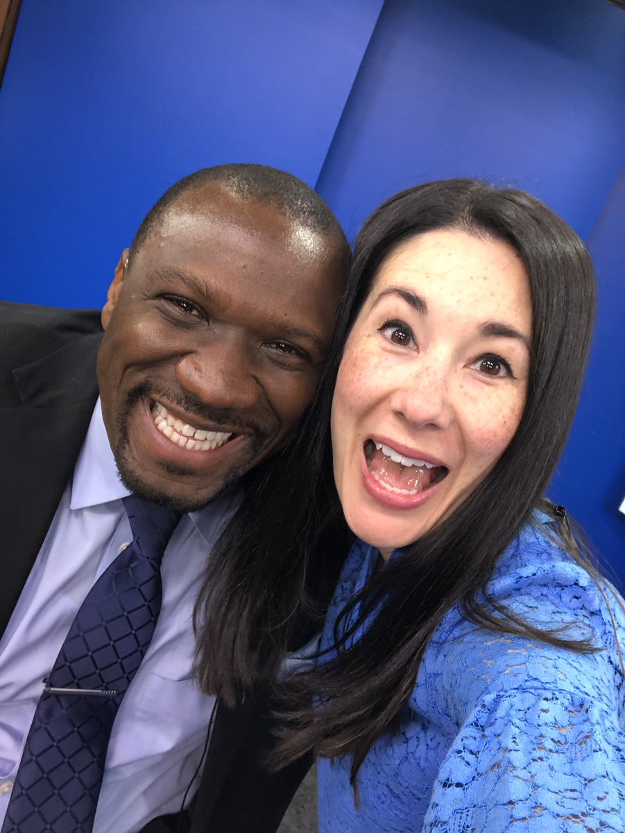 Liz_Hogan's tweet photo. This is what happens when you can’t sleep, get up at 3 am and the delirium sets in. But always so good to see you @cfryenewsguy !! Thanks for having me on this morning 🤪 https://t.co/hXNXc23kLs