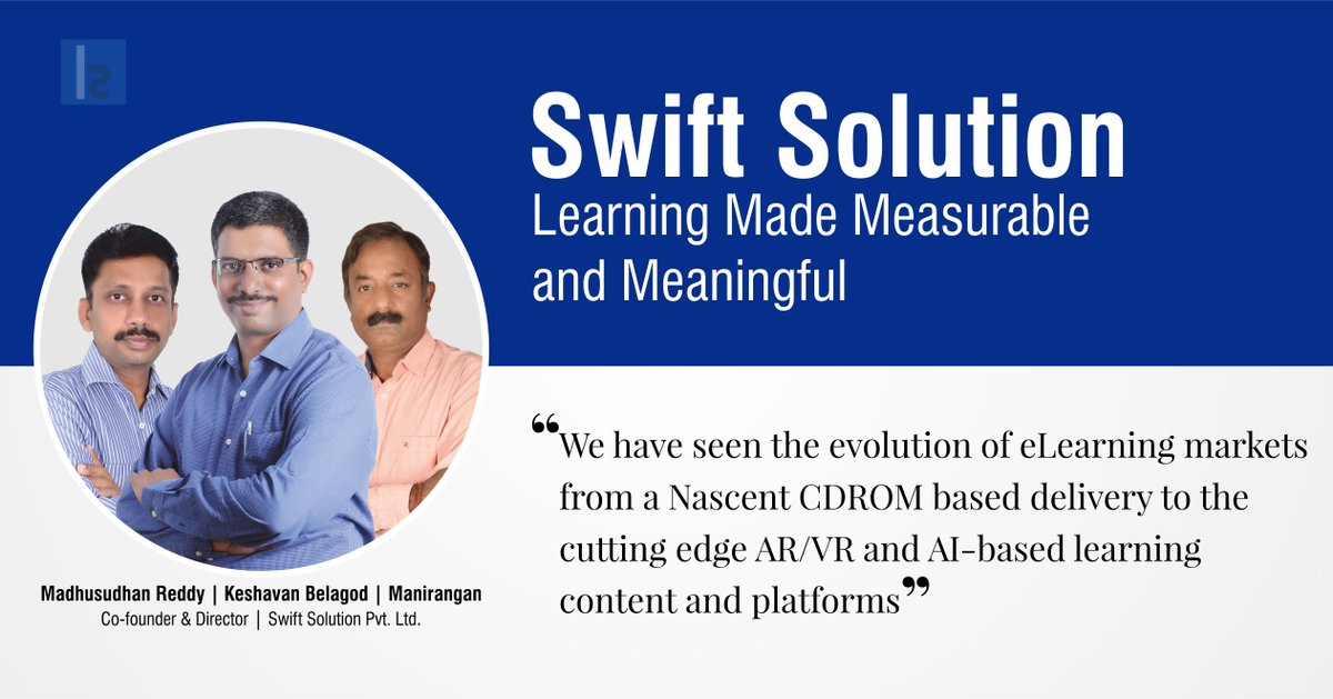 insightssuccess's tweet photo. @itswiftdotcom always been a focused #eLearning content development company founded by Keshavan Belagod , #MadhusudhanReddy and Manirangan seetharam

#ElearningSolutionProviders #eLearningcontentdevelopmentcompany https://t.co/j5Ac5E485E https://t.co/U6ExGaZlJm