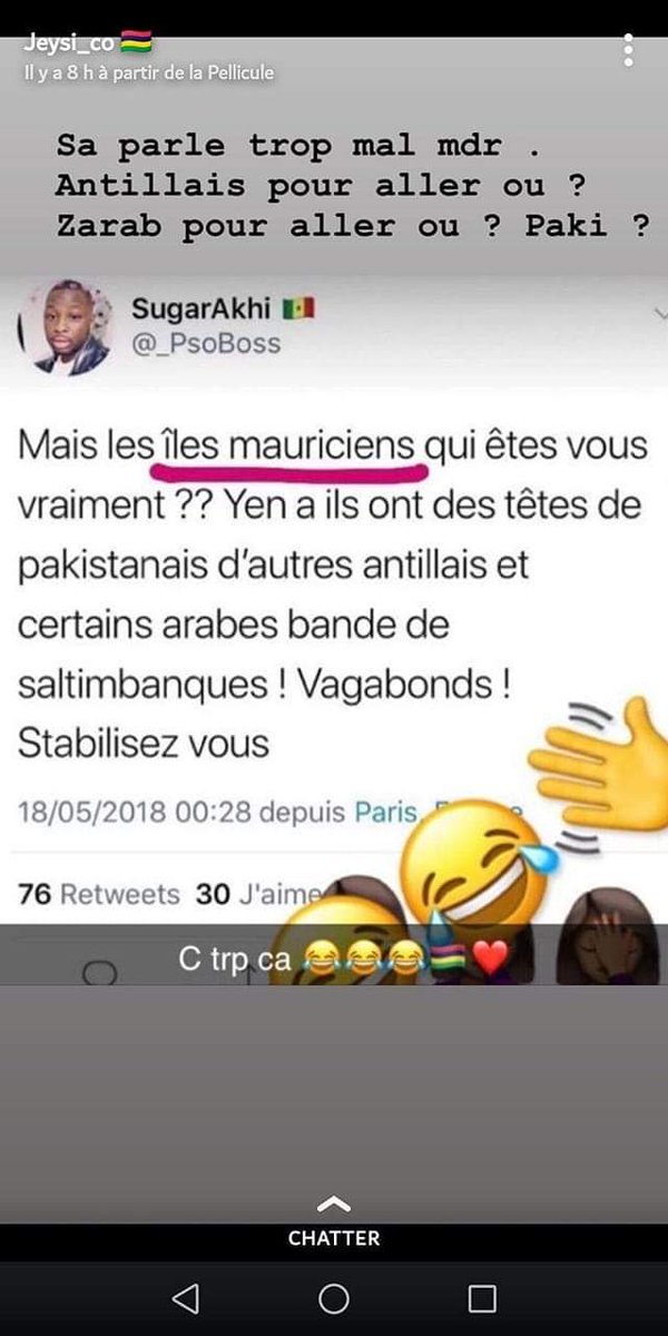 Directi0ner_20's tweet photo. @_PsoBoss j'viens de voir ça sur une page. Deja le mec en question il n'est pas beau. Ces sourcils la mon frère, c'est plus long que le tunnel de Eng-France. Avec ta guele mal fait tu te permets de critiquer d'autres personnes? La blague.
En passant strabisme, on dit 'Mauriciens' https://t.co/8RIToXfAyM