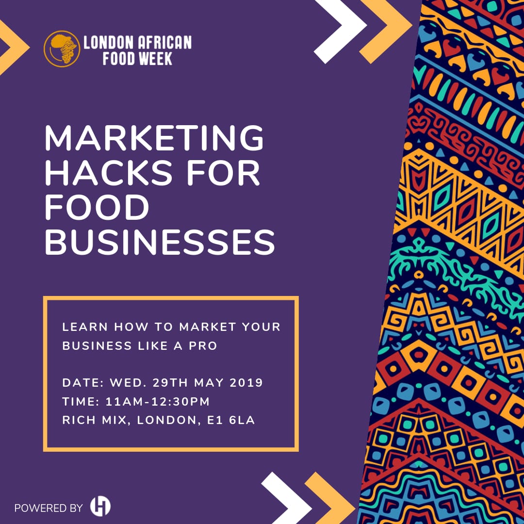 LondonAfricanFW's tweet photo. Fancy joining @hhlluk &amp; @tokunboskitchen at @RichMixLondon tomorrow for FREE! 
.
DM us to WIN 🎉

Fastest finger wins! Simples 😜
#african #londonafricanfoodweek #entrepreneurs #Marketing https://t.co/coJjiCXhwO