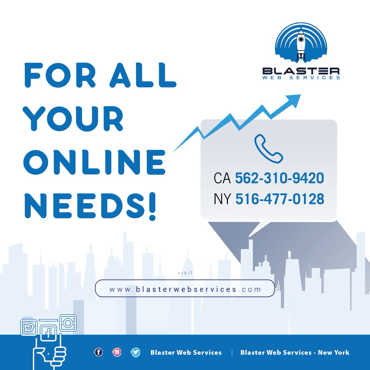 blasterwebs's tweet image. Contact us today for all your online needs!
We’ll give you brand new and original creative ideas to bring your campaigns to life and as always will throw in an abundance of friendly.

#BlasterWebServices #BWS #onlineHelp #CA #NY #Marketing #Website #Developer #Programmer
