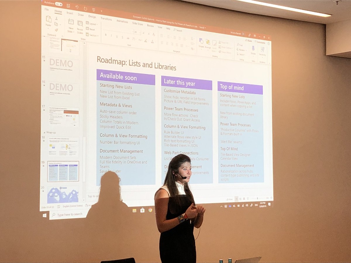Roadmap for Lists and Libraries - I loved to see this features <a href="/MSFTMiceile/">Miceile Barrett</a> thanks for this session #solvion  #digitaleoptimisten #collabsumit #communityrocks