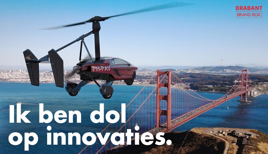 Het Brabantse PAL-V ontwikkelde ’s werelds eerste vliegende auto. “Het principe is ontstaan uit een combinatie van de Carver en de Gyrokopter”, legt aandeelhouder Den Ouden uit. #SmartMobility

Lees of download het hele verhaal  <a href="/PALV_flyingcar/">PAL-V</a> ➭ bit.ly/bbb-flyingcar