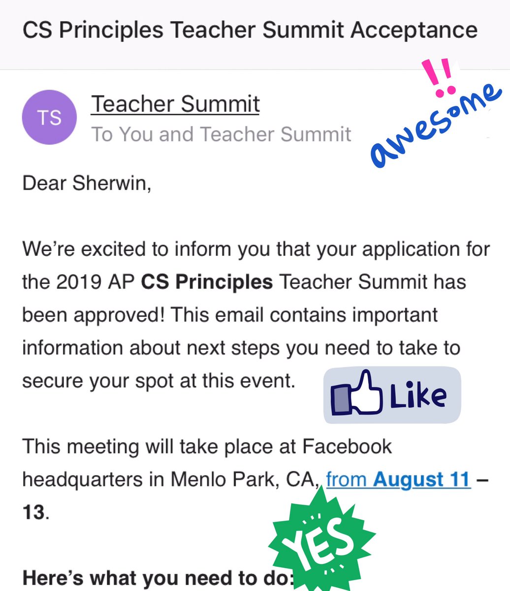 mrmac_edtech's tweet image. #excitedverymuch 🙏🏼 @CollegeBoard for this amazing opportunity! #APCSPrinciples 
I wonder if #MarkZuckerberg will be there at his office 🤓
@Skyline_Raiders @PrincipalSky