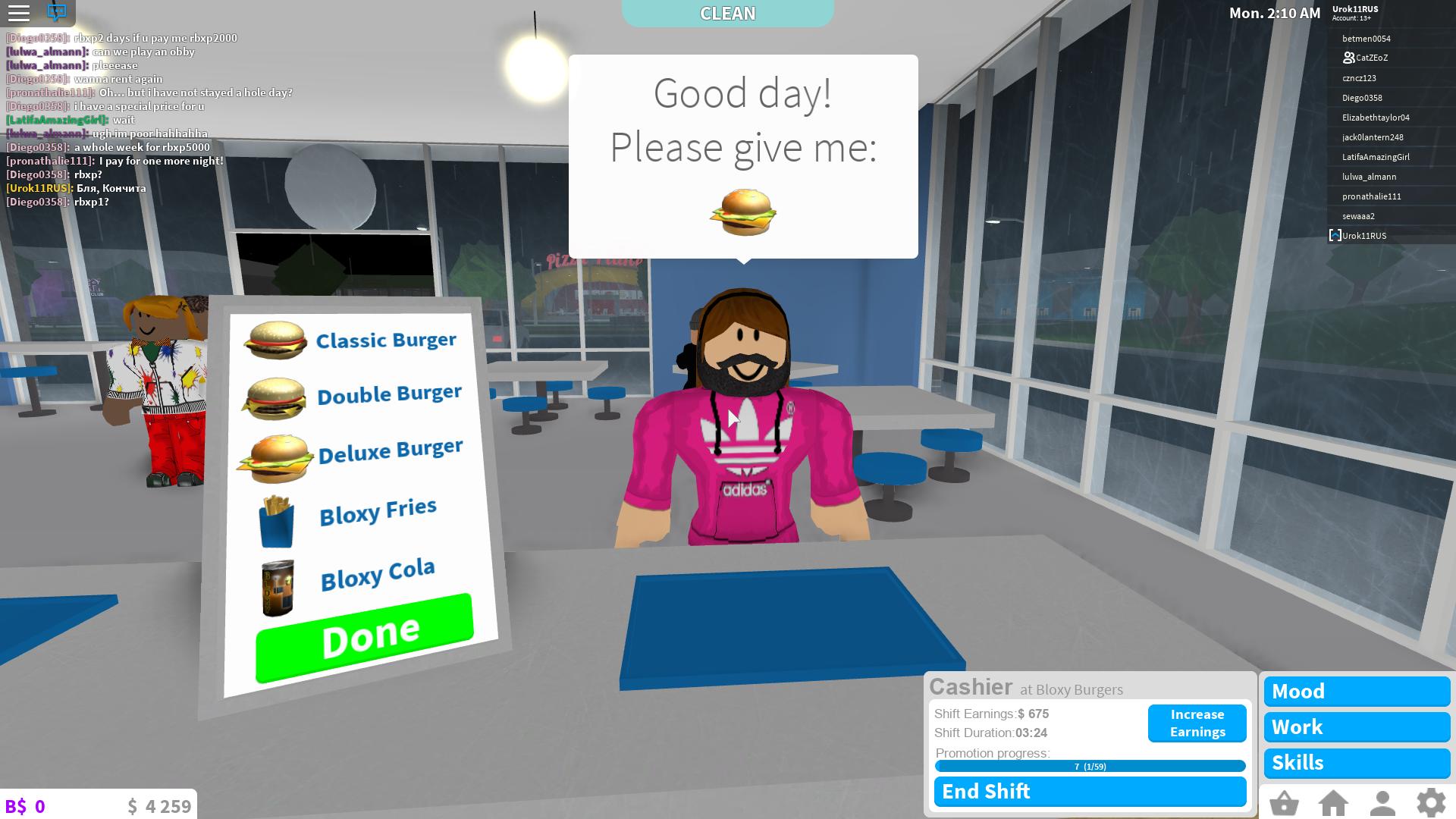 Bloxburg Skills Script - roblox work at a pizza place song omfg song