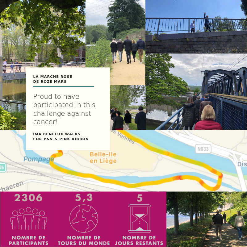 Nous y sommes arrivés ! 5,3 fois le tour de la terre, en solidarité avec <a href="/pvassurances/">P&V Verzekeringen - Assurances</a> et #pinkribbon