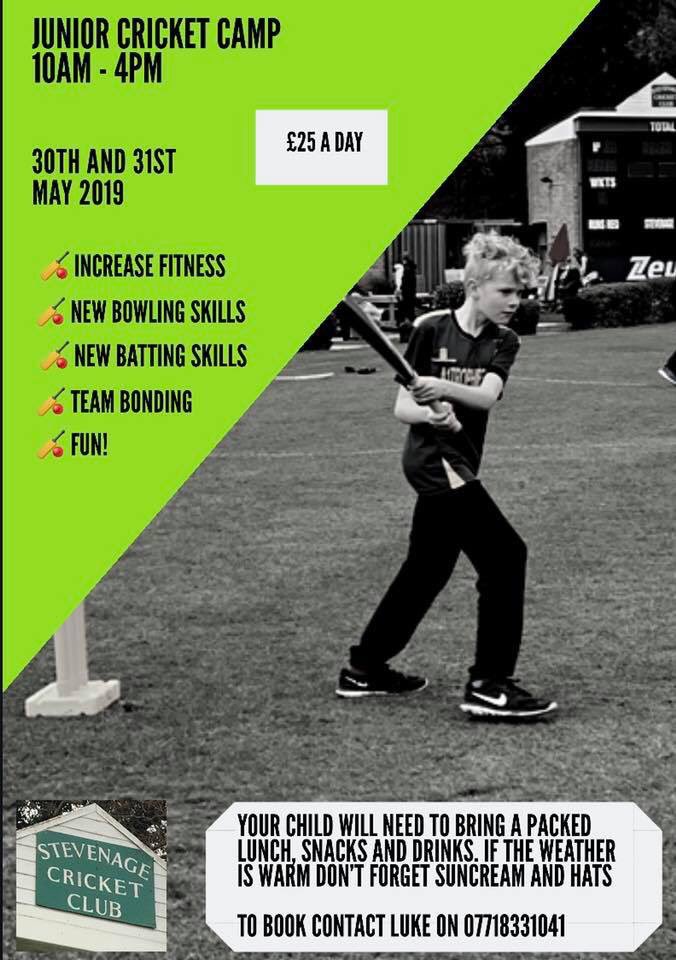 Stevenage_JCC's tweet photo. Last two days to book on to the cricket camps 🏏🏏 https://t.co/8D2LmxI2OA