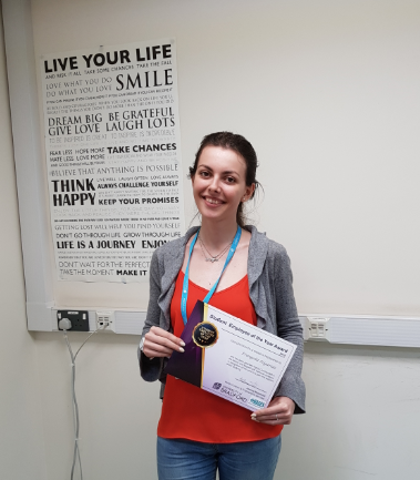LibraryUoB's tweet photo. Eva, one of our Student Learning Champions at @LibraryUoB #UniofBradford received a Highly Commended Award in the Student Employee of the Year Awards. We think she should have WON! https://t.co/eJybOmwtOU