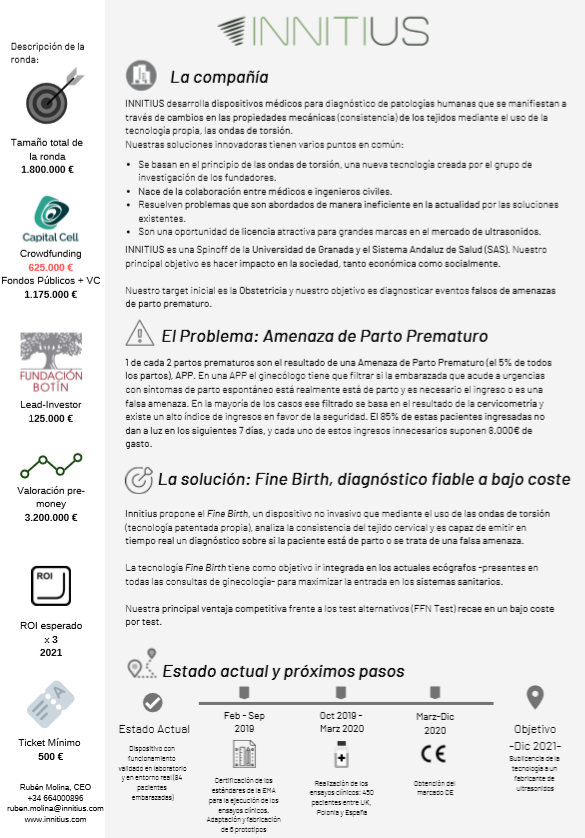 _INNITIUS's tweet photo. Proyecto de calidad, respaldado por el doctor Kypros Nicolaides (Líder de opinión mundial), y que recibe el apoyo de la @H2020SME , @LillyES @CanalUGR , @fundacionbotin ✔ 

👉Desde 500€ tú también puedes formar parte de este proyecto, toda la info aquí: https://t.co/RdoTjPEAuN https://t.co/FVKwmp9xYZ