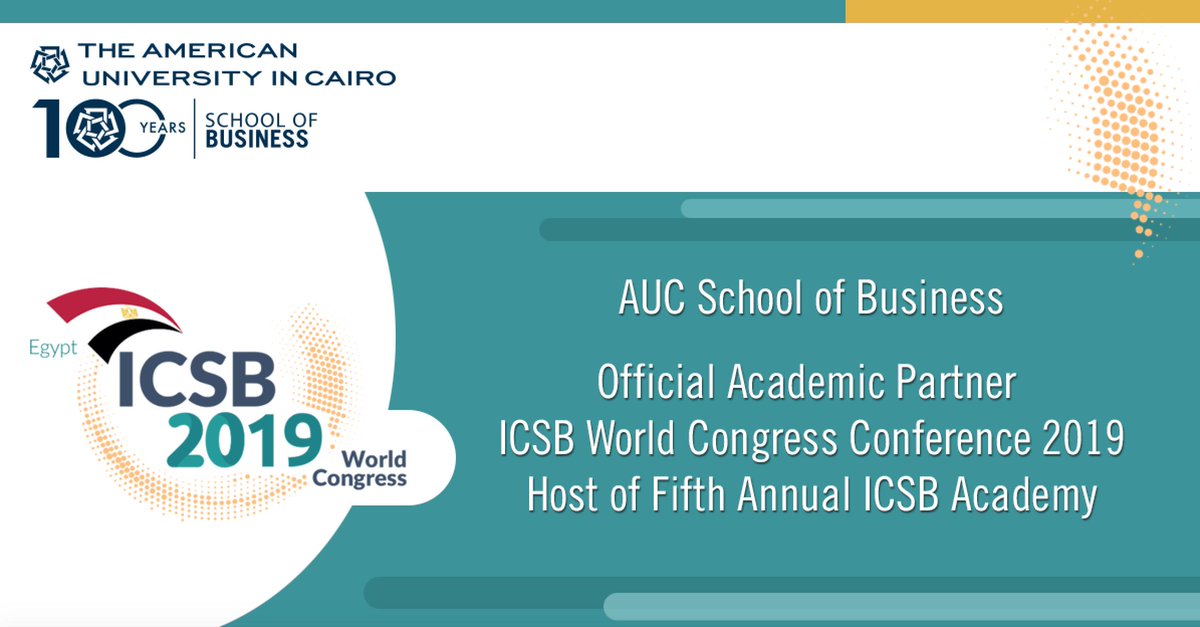 AUC_Business's tweet image. -@AUC_Business is proud to be joining the @ICSB2019Egypt World Congress on June 18-21, as the official academic partner; providing insights on the entrepreneurship ecosystem in Egypt and the region.The School will also host the fifth annual @ICSB Academy, June 15-18 at @AUC .