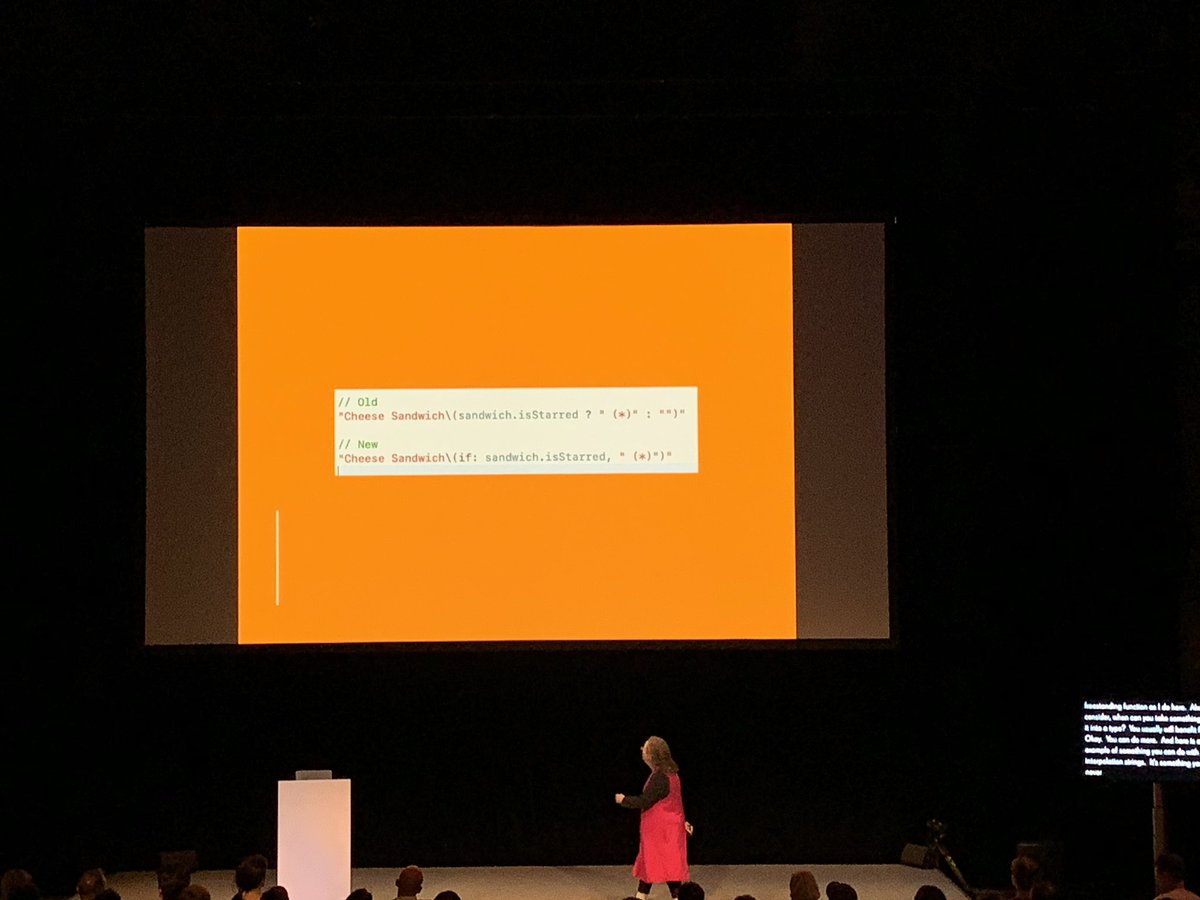 sn3ek's tweet image. #stringinterpolation at #uikonf2019 at its best 🤓