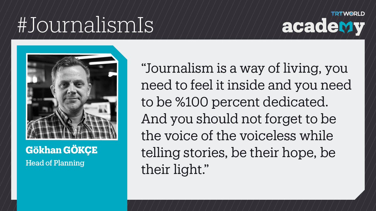 TRT World Academy (@trtworldacademy) on Twitter photo As a bridge between voiceless and the ones in power we asked Gokhan Gokce (<a href="/gokhangokce68/">gökhan gökçe</a>) on his characterization of journalism. #JournalismIs As a bridge between voiceless and the ones in power we asked Gokhan Gokce (<a href="/gokhangokce68/">gökhan gökçe</a>) on his characterization of journalism. #JournalismIs