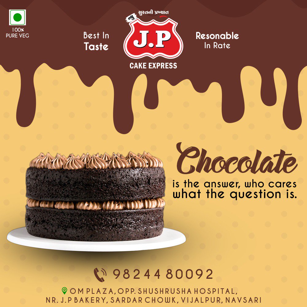 Chocolate is the answer to all the question! Enjoy the tempting cake ...