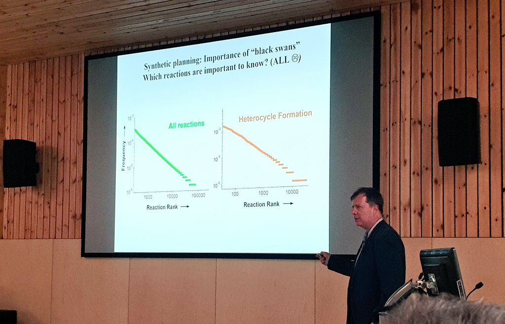 Last week the 2nd Chem East Organic Symposium took place! Prof. Grzybowski gave a lecture "Can synthetic chemistry become an algorithmic science?" 
Later on, <a href="/GrzybowskiLabPL/">The Grzybowski Group</a> 👨‍💻👩‍💻was proud to present live demonstrations of Chematica and Allchemy software 😉
Photo: <a href="/ajavestro/">Alyssa Avestro, PhD</a> :)