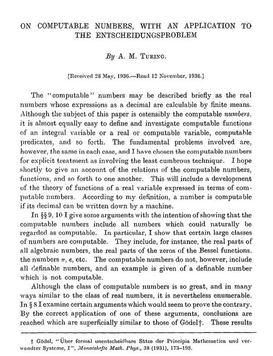 espaceturing's tweet photo. 28 mai 1936 : #Turing soumet à la @LondMathSoc son papier « On Computable Numbers, with an Application to the Entscheidungsproblem » dans lequel il imagine sa machine éponyme #TuringMachine #Maths #ComputerPaper #DigitalHistory https://t.co/wylqzSAdo0 https://t.co/QLx6sJAHSI