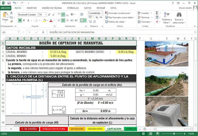 aggregatte's tweet image. Manual, Excel y Memoria de Cálculo Hidráulico de Reservorio para el Abastecimiento de Agua. 
ow.ly/9gzx30oPRRe
vía @CivilGeeks