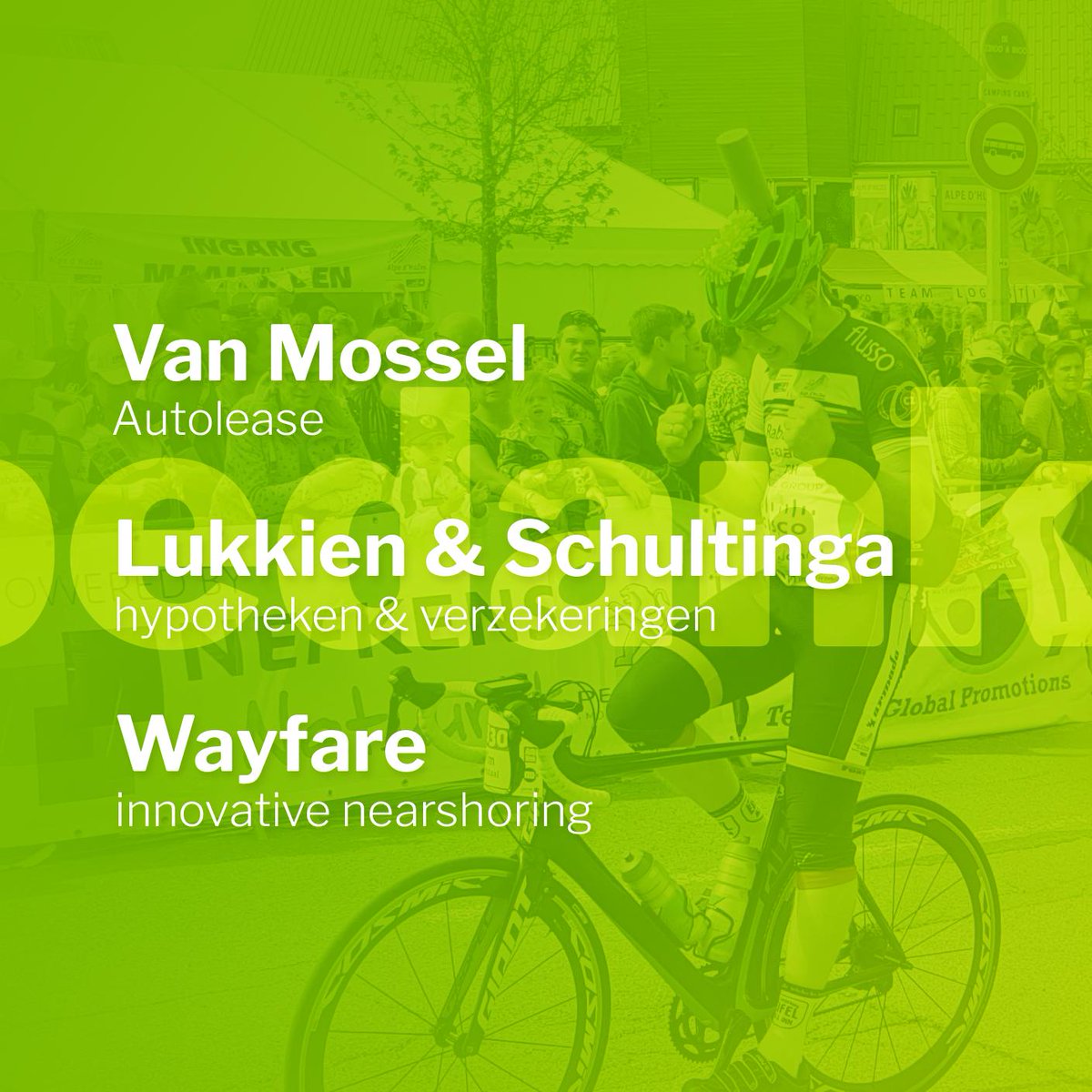flusso's tweet photo. We danken de partners van Flusso die collega Wim steunen in de strijd tegen kanker. We zijn trots op de samenwerking met o.a. deze partners: Van Mossel Autolease, Lukkien &amp; Schultinga en Wayfare. Wim ook steunen? Dat kan nog steeds: https://t.co/BRPOXTwImh https://t.co/UTe0MmlULB