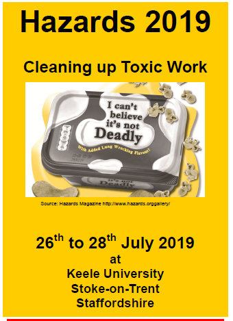 hazardscampaign's tweet photo. 30th Hazards conference, Hazards 2019 26-28 July at Keele Uni, booking form, sponsorship & reports of #Haz2018:
https://t.co/3PJVHGnlx5 Open to safety reps & activists around workers' lives & health. Great Speakers, interactive workshops meetings,time to exchange info #Haz2019 https://t.co/m48w9XZgqk