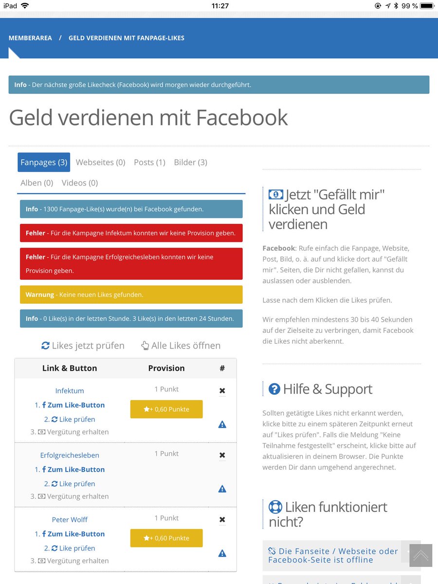 Manu97246796's tweet photo. @Paidlikes Bekomme seid 2tagen immer diese Meldungen so das sie nicht gezählt werden,egal ob ich YouTube und und mache.Ich weiß nicht woran das liegt. https://t.co/6JINx1egrD