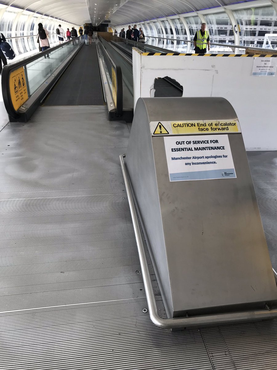 I see I tweeted about this in April. That was after seeing the same sign in place for at least 3 months. The worst airport in the world by a distance <a href="/manairport/">Manchester Airport</a> is a joke #airport #Manchester