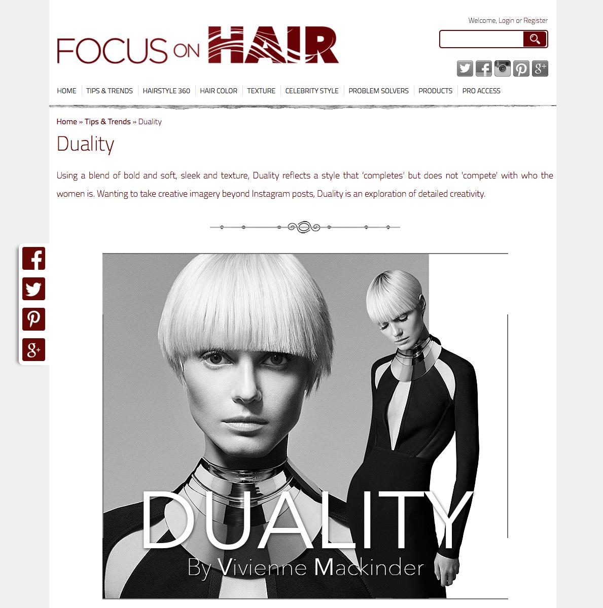 Fabulous coverage of Vivienne Mackinder's Duality collection by our friends at Focus on Hair focusonhair.com/article/dualit…