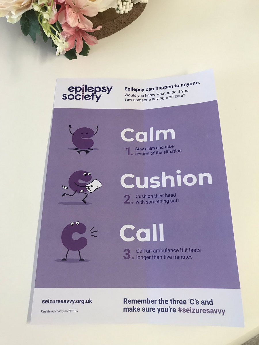 Recieved my poster from @epilepsysociety Its so important to raise and share awareness! Remember the three ‘C’s Calm, Cushion and Call. #seizuresavvy #epilepsysociety #epilepsyawareness #epilepsy #retweet 💜💜💜