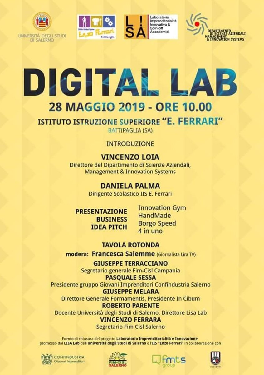 LISAlab_'s tweet photo. Evento di chiusura del progetto 𝗟𝗮𝗯𝗼𝗿𝗮𝘁𝗼𝗿𝗶𝗼 𝗜𝗺𝗽𝗿𝗲𝗻𝗱𝗶𝘁𝗼𝗿𝗶𝗮𝗹𝗶𝘁𝗮 𝗲 𝗜𝗻𝗻𝗼𝘃𝗮𝘇𝗶𝗼𝗻𝗲 promosso da @LISAlab_ @parente_rob, 𝗜𝗜𝗦 𝗘𝗻𝘇𝗼 𝗙𝗲𝗿𝗿𝗮𝗿𝗮.
#digitallabferrari https://t.co/5AkEC2qm39