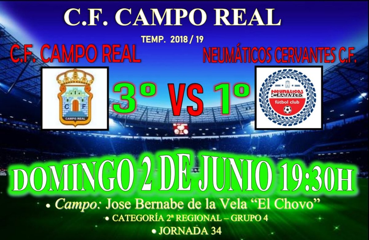 CFCampoReal_'s tweet photo. ⚽ ¡ÚLTIMO PARTIDO DE LIGA! 🗓️
Y NO DEJAMOS DE CREER @RFFM_oficial

💪 ¡HASTA EL FINAL, #CAMPOREAL💚⚪! https://t.co/1mV0X6q2jZ