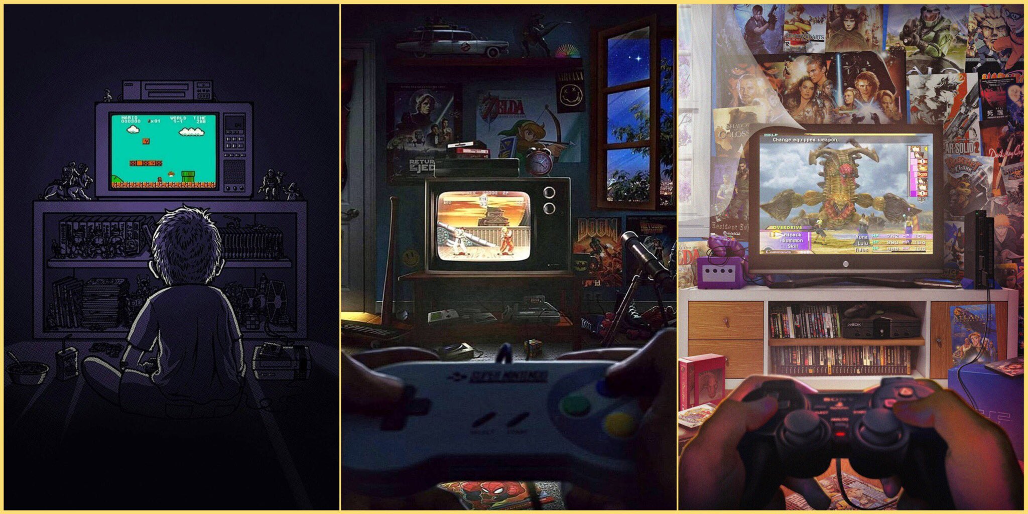 Игровая комната геймера 90-х