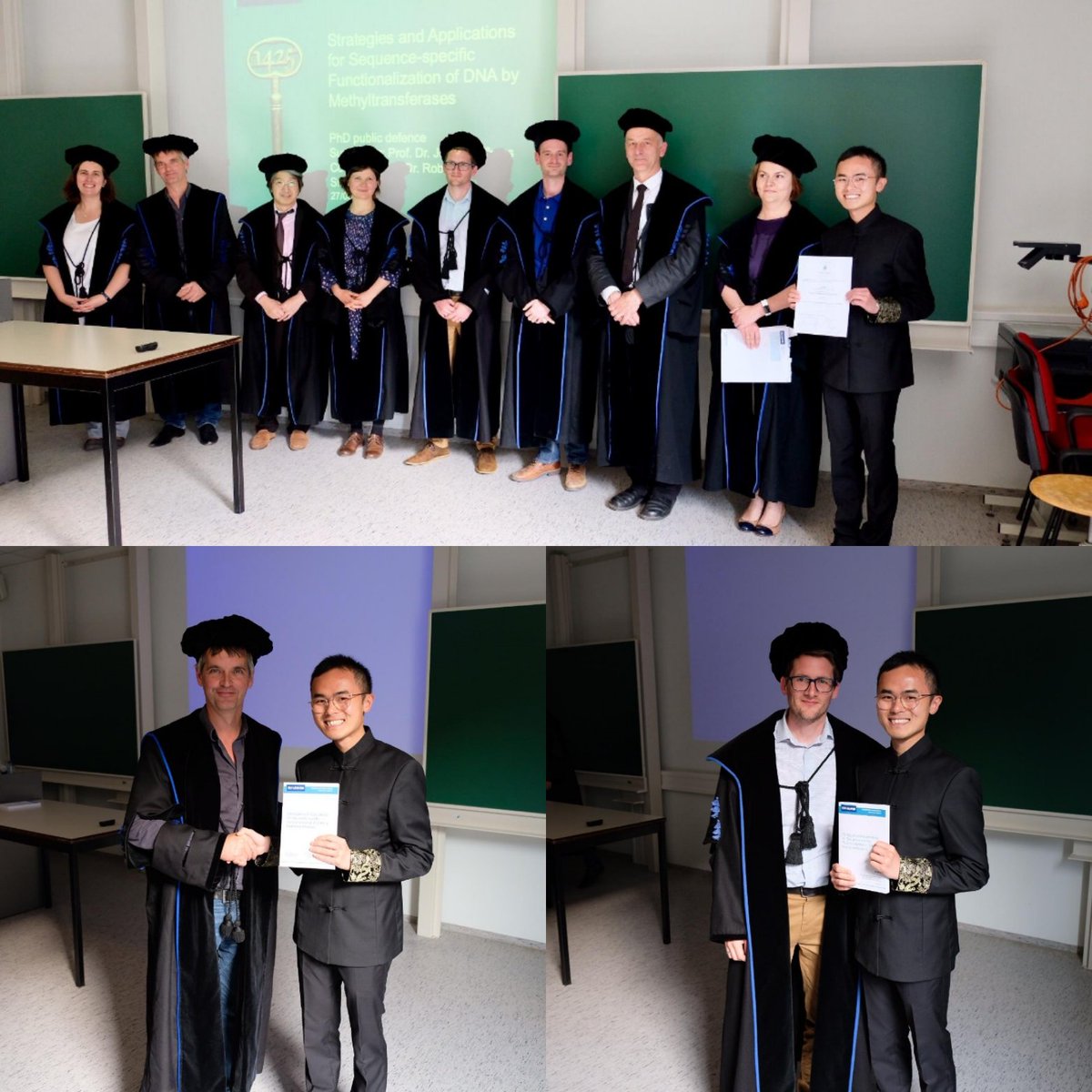 Massive congratulations to <a href="/DinoxW/">Dinox Wang</a> who successfully defended his viva yesterday 😁🥂 #neelygroup #hofkens #uob #kuleuven <a href="/nedmcneelysson/">Rob Neely</a> <a href="/KULeuvenChemie/">KULeuvenChemie</a>