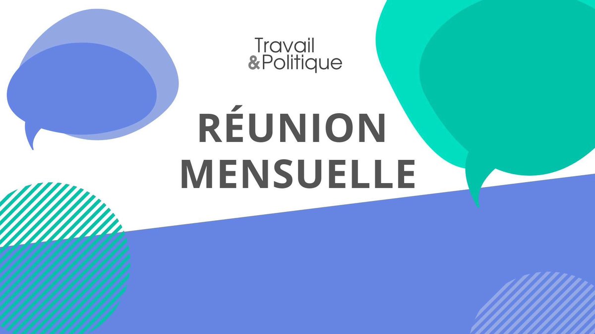 A l'occasion de notre prochaine réunion mensuelle, nous aurons le plaisir d'accueillir Alexis Cukier pour échanger et partager nos réflexions autour du thème de la "centralité du travail". 
👉 mardi 11 juin, à 18h
🎟 ouvert à tous, inscription : 
docs.google.com/forms/d/e/1FAI…