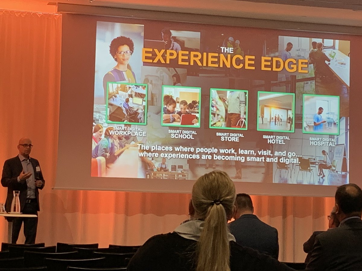 HaKRu's tweet photo. Kai Turunen #HPEDiscovermore’ssa: Älykkäät ratkaisut tulevat luomaan aivan uudenlaisia käyttäjä- ja asiakaskokemuksia työpaikoille, kouluihin, myymälöihin, hotelleihin, sairaaloihin...joka paikkaan. Verkko pitää olla kunnossa!#ExperienceEdge  #IoT https://t.co/FmFd7vtmXj