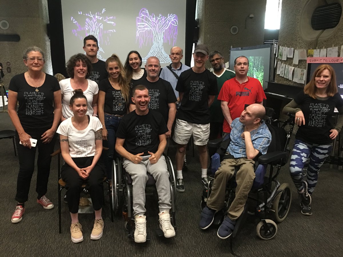 #TBT to last weekend and the AMAZING team who helped put together #BluePlanetBlackHole at <a href="/BarbicanCentre/">Barbican Centre</a> (part of the #ArtistandtheMachine event) - showing Graham &amp; Nicky's film to a packed audience &amp; seeing so many people respond in the workshops was incredible! 🌎🌎