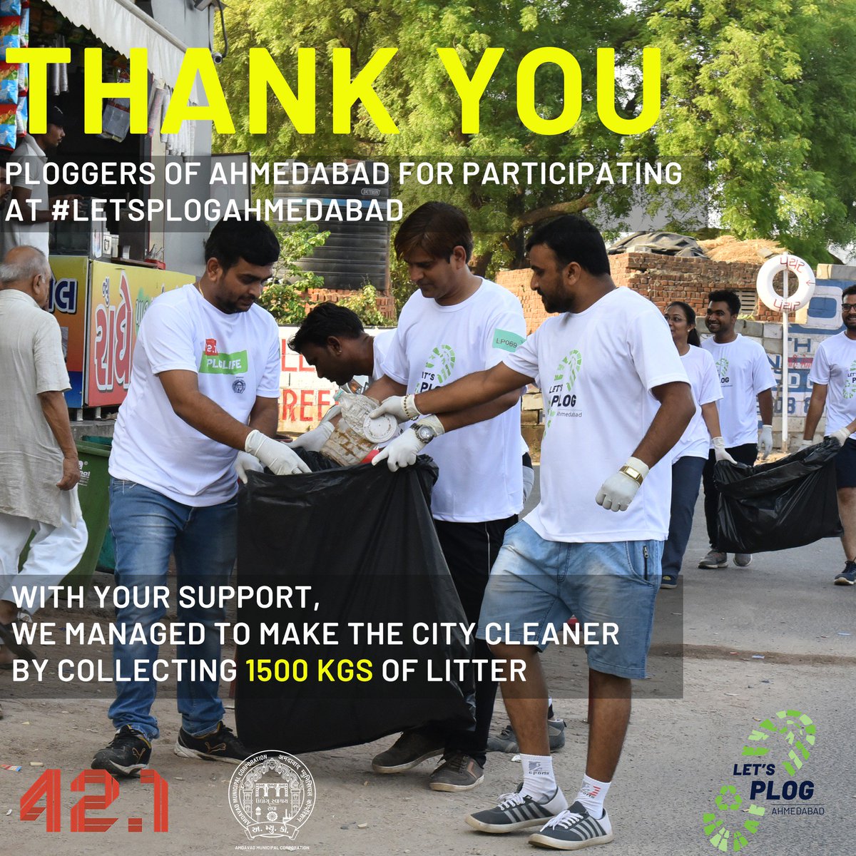 42point1 (@community42pt1) on Twitter photo Thank You Ahmedabad for joining hands in making the city cleaner. Looking forward to more support in this initiative.
#letsplog #letsplogahmedabad
<a href="/vnehra/">Vijay Nehra</a> <a href="/vishalkhanama/">Vishal B Khanama</a> <a href="/AmdavadAMC/">Amdavad Municipal Corporation</a> <a href="/PloggersI/">Ploggers of India</a> <a href="/JayantiRavi/">Jayanti Ravi</a> <a href="/AhmedabadPolice/">Ahmedabad Police અમદાવાદ પોલીસ</a> Thank You Ahmedabad for joining hands in making the city cleaner. Looking forward to more support in this initiative.
#letsplog #letsplogahmedabad
<a href="/vnehra/">Vijay Nehra</a> <a href="/vishalkhanama/">Vishal B Khanama</a> <a href="/AmdavadAMC/">Amdavad Municipal Corporation</a> <a href="/PloggersI/">Ploggers of India</a> <a href="/JayantiRavi/">Jayanti Ravi</a> <a href="/AhmedabadPolice/">Ahmedabad Police અમદાવાદ પોલીસ</a>