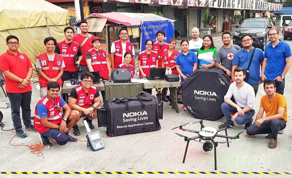 SmartNewsroom's tweet photo. The drone is part of the Nokia Saving Lives program, which provides communications technology and technical assistance to emergency response teams. https://t.co/lPQoiJ6KB4