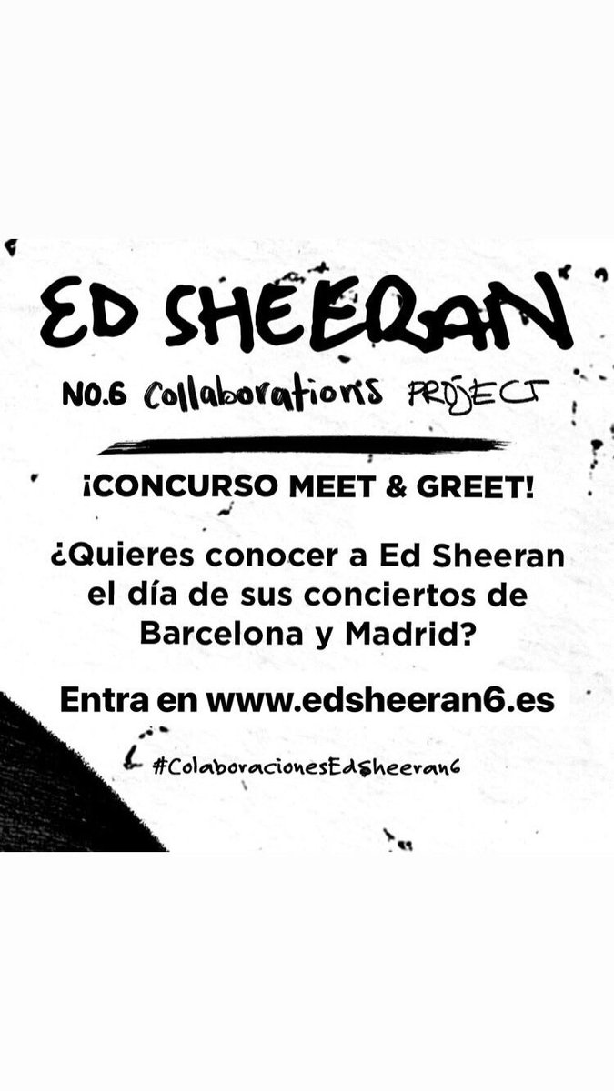 WarnerMusicES's tweet photo. 💥¿Quieres conocer a @EDSHEERAN el día de sus conciertos en BARCELONA (7 de junio) y Madrid (11 de junio)? ¡Entra en https://t.co/sFGkUrd7FA para participar!
#ColaboracionesEdSheeran6 https://t.co/a4VEz9IrBU