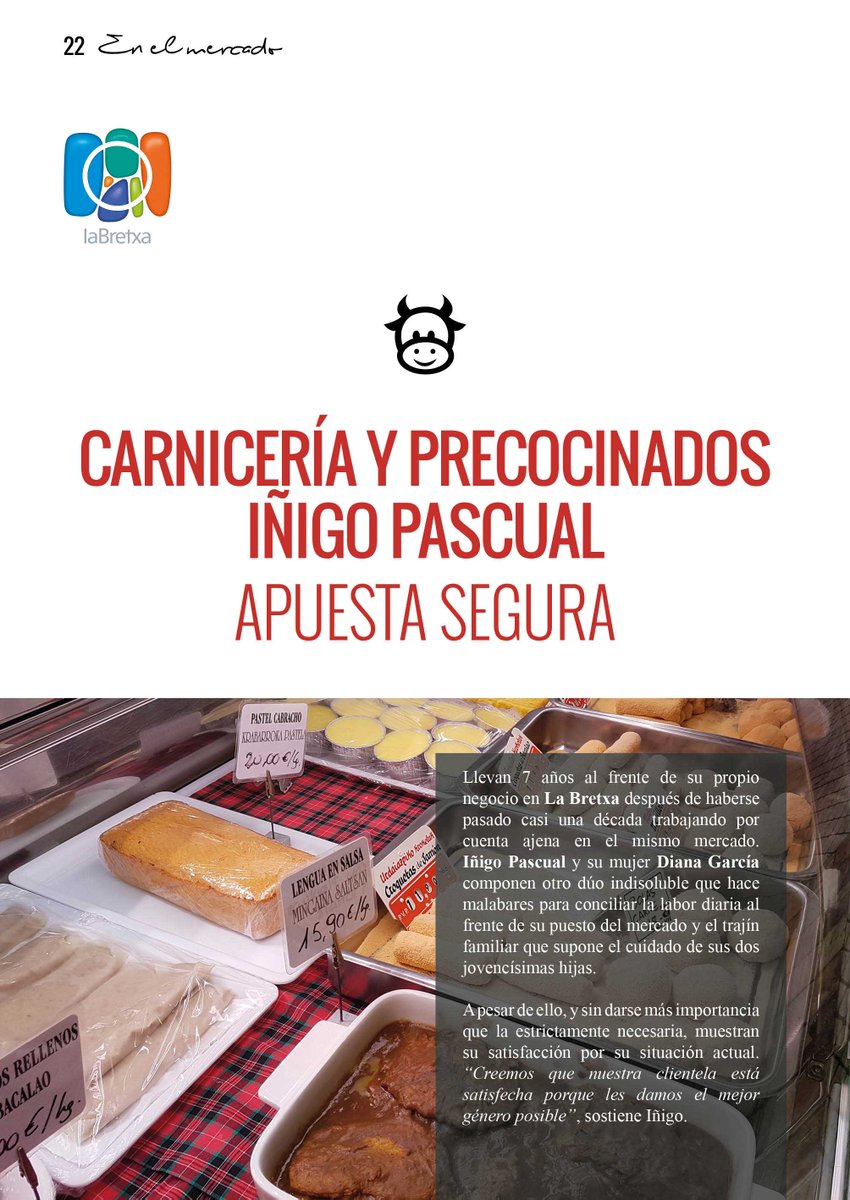 laBretxa's tweet photo. Carnicería y Precocinados Iñigo Pascual,protagonistas del último número de nuestra revista. Iñigo Pascual y su mujer Diana García, una pareja indisoluble al pie del cañón. https://t.co/Vv1yIbxwFu