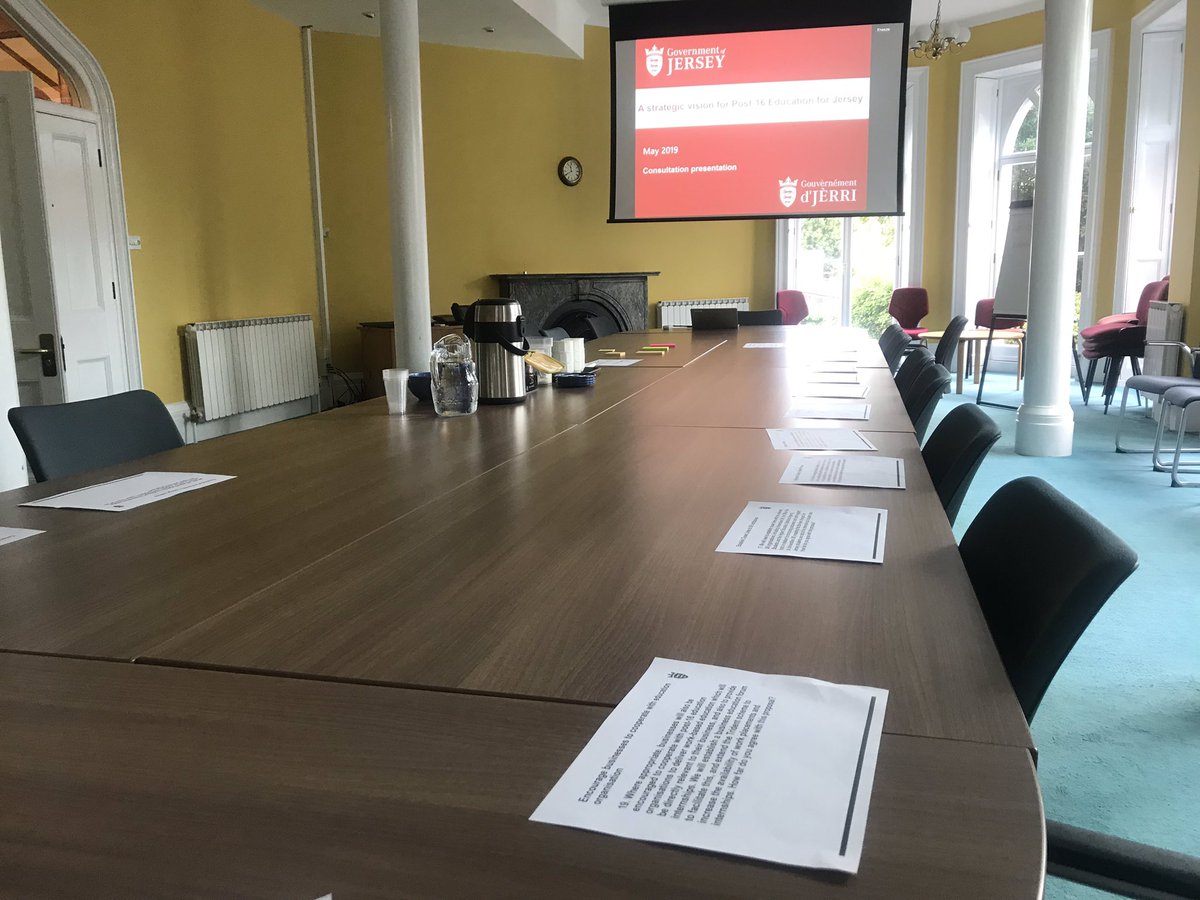 SaboohiFamili's tweet photo. All set up and ready for #Post16JSY round table consultation. @GovJersey @JerseyEducation #TakePartTakePride #LoveEducation #LoveJersey https://t.co/sSlAOJEplH