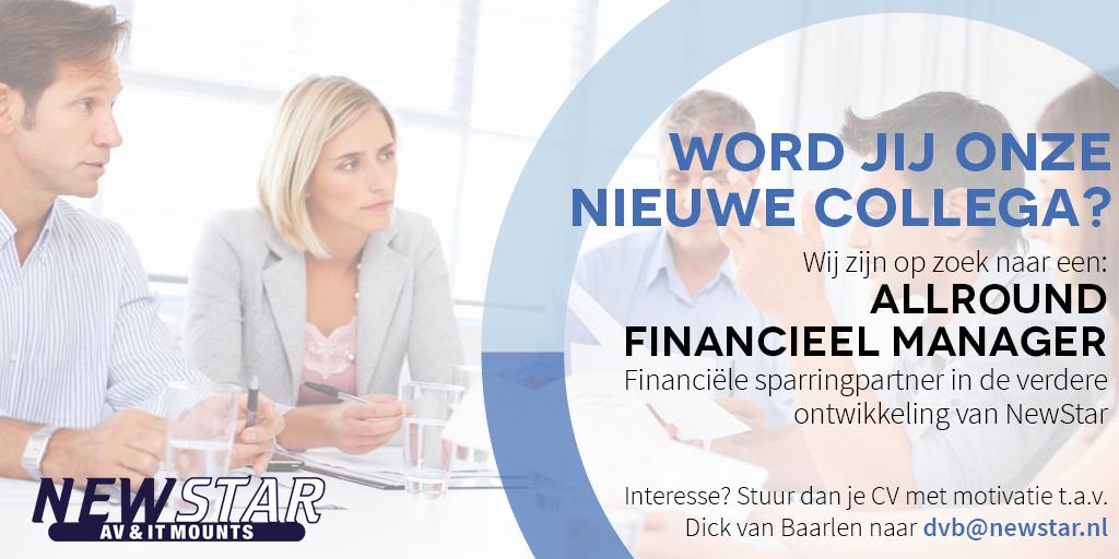 Kom ons team versterken! We zoeken een Allround Finance Manager. Voor meer informatie betreffende de vacature: bit.ly/2YXNrs1 
Interesse? Stuur jouw CV en motivatie naar dvb@newstar.nl